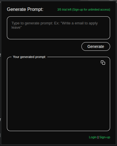 Prompt Generator Interface