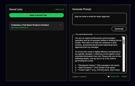 Saved Links Dashboard